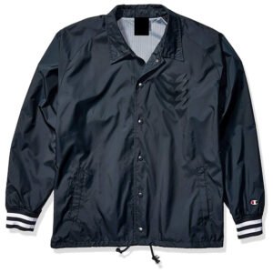 Black Coaches Jacket with Ribbed Cuffs