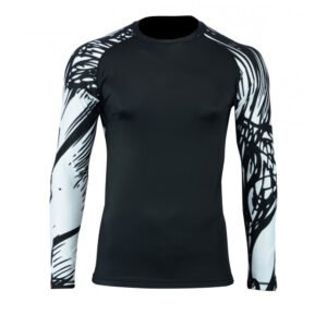 Rash Guard Shirt Unisex Black White