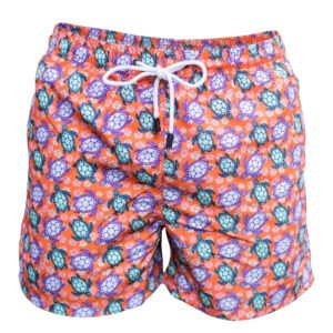 Comfortable Beach Turtle Orange Swim Short